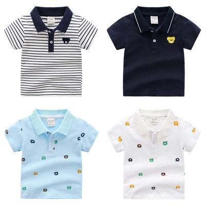 China Anti-Shrink Boys Polo Shirts Kids 100% Cotton Short Sleeved T-shirt Cartoon fashionable summer Childrens's polo shirts for sale