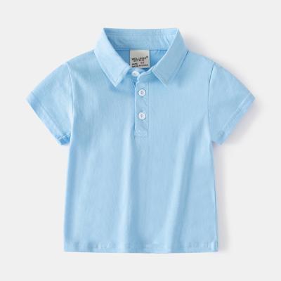 China Anti-Shrink Boys Polo Shirts Kids 100% Cotton Short Sleeved T-shirt Solid Blouses summer Childrens's polo for sale