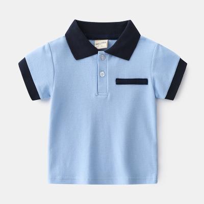 China Anti-Shrink Boys Polo Shirts Kids 100% Cotton Short Sleeved T-shirt 3D patch summer Childrens's polo for sale