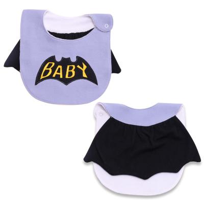 China Washable Hero Comic Little Hero 2-Piece Infant Hand Washcloths For Baby Boys GirlsBig Al Striped Newborn Bib for sale