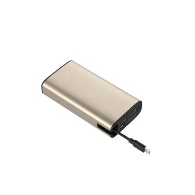 China Fast Charging Support TRUSDA C902 Aluminum Body 6700mAh QC And PD 3.0 One For All Power Bank With Built-in Cables for sale