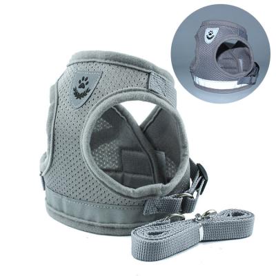 China Wholesale Reflective Gray Reflective Pet Harness Easy Control Adjustable Outdoor Dog Harness for sale