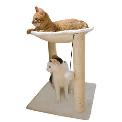 China Cat Furniture Hammock viable and natural double rope Cat Scratching Post Comfortable Cactus Cat Tree from sisal for sale