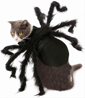 China Hot Viable Halloween Pet Spider Clothes Cat Horror Simulation Plush Spider Dog Costume Party Pet Clothes for sale