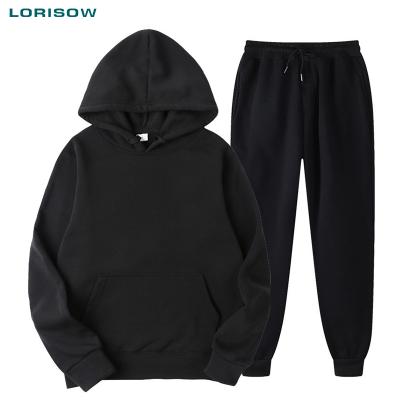 China Breathable Polyester Sports Suit 2 Piece Seller Men's Custom Black Jogging Tracksuit Sets for sale