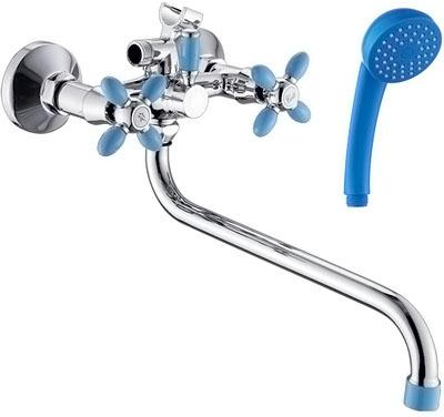 China With Sliding Bar LEBED Cheap Lever Long Spring Double Handle Zinc Shower Faucet For Bathroom TAIZHOU for sale