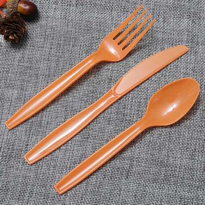 China Disposable Multicolor Plastic Spoons Picosecond Knife Spoons Transparent Bulk Recyclable Plastic Forks for sale