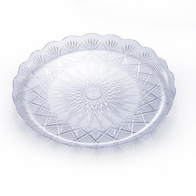 China Disposable Plastic Custom Round Transparent Universal Home Outdoor Carrying Dinner Plate Wedding Party for sale