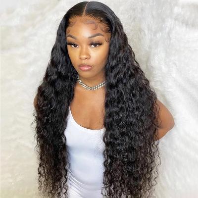 China Cambodian Human Hair Water Wave 13X6 Lace Front Wigs 180% Density Density Hair Wigs Wavy Wigs For Black Women for sale