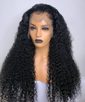 China Cuticle Alinged Human Hair Lace Front Wig Cambodian Deep Curly Virgin Human Hair 13*4 HD Deep Curly Raw Transparent Lace Wig Pre Plucked for sale