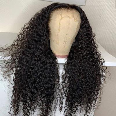 China HD Deep Curly Pre Plucked Curly Virgin Human Hair 13*4 Lace Front Human Hair Wigs Bleached Knots Cambodian Lace Front Wigs for sale