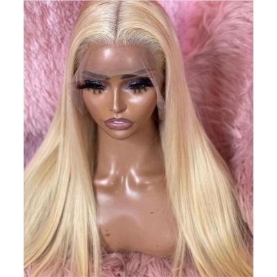 China New Arrival 613 Silky Straight Lace Front Wigs 4X4 5X5 13X4 HD Transparent Straight Hair Lace Front Wigs Blonde Cambodian Hair Color 613 for sale