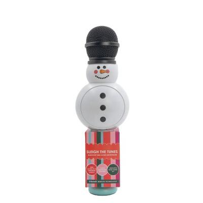 China Handheld Microphone FANSBE Wholesale Christmas Snowman Wireless Speaker Karaoke Handy Portable Wireless Microphone for sale