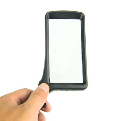 China LED Plastic Rectangle Magnifying Glass with Lightweight Handheld Magnifying Glass with 6X and 2X Lens Reading for Books Diary Jewelry Work for sale