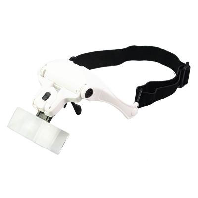 China High Quality ABS NO.9892B1 HelmetMagnifier Lens & Sight High Quality ABS Lens & Frame With 5 Lights Rechangeable Lens Headband Led Magnifier for sale