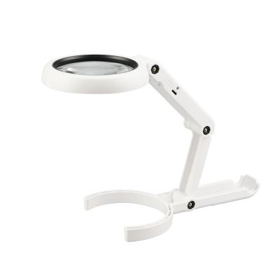 China NO.FS75DC 5x 8x LED Reading Rechargeable Reading Magnifier with Table Stand Bracket Lens Dia.75mm for sale