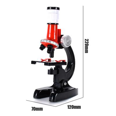 China 100X 400X 1200X Plastic Microscope Science Plastic Microscope Kit Illuminated Monocular Biological Microscope Kit Educational Children Toy Present for sale