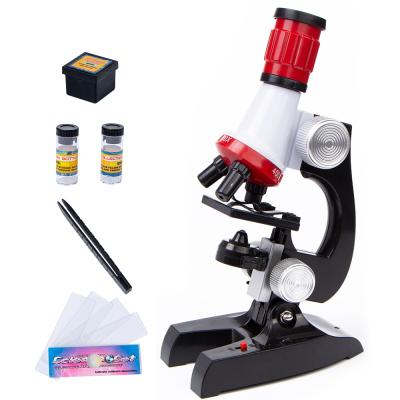 China Kids Toy Gift Refined School Plastic Plastic Educational Science Home Lab LED Microscope 1200X-400X-100X Microscope 1200X-400X-100X for Children for sale