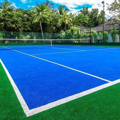 China UV Artificial Tennis Field Turf Blue Anti - Grass Outdoor Tennis Court Grass for sale