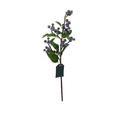 China Dark Blue Artificial Short Stem Berry Berries Selection Plastic Material Berry Branch Home Decoration Indoor Outdoor Decoration for sale