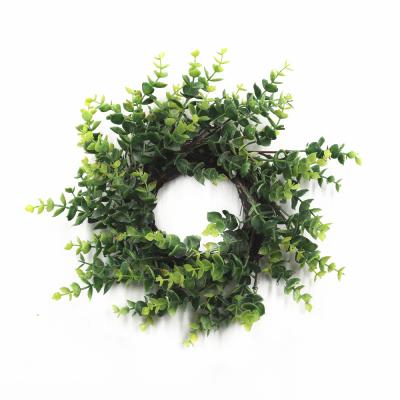 China Nice Flower New Design Daily Boxwood Candle Ring For Home Decoration Greenery Plastic Garland for sale