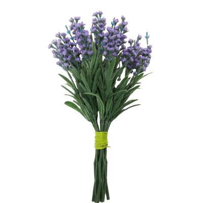 China Home / Wedding Decoration Fabric Artificial Lavender Bundle Plastic Lavender Bouquet For Garden Decoration for sale