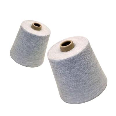 China stainless steel fiber polyester blended yarn conductive yarn metal fiber yarn for antistatic fabric for sale