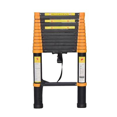 China Folding ladders 4.4m 14.5 ft safty impact aluminum telescopic ladder slowdown adjust length height aluminum alloy one push soft for sale