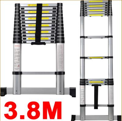 China Telescopic Folding Ladders 3.8m/12.5FT Ladder Aluminum With Long Leg Balance Stabilizer Balance Tape Smart Lightweight Easy Carrying Rollover Protective Device for sale