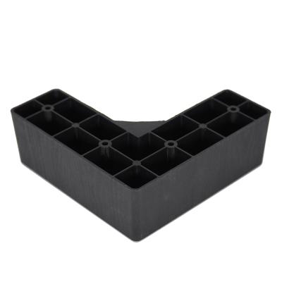 China Triangle Shaped Plastic Chair Legs Sofa Legs Black Plastic Furniture Legs Oem Bed Chair Legs for sale