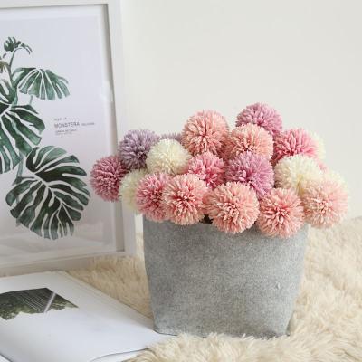 China Single-stemmed high quality vivid silk dandelion the lasting wedding simulation of hydrangea artificial flowers for sale