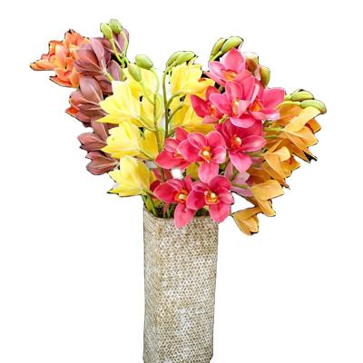 China High Quality Durable Simulation Touch Smell Artificial Colorful Phalaenopsis Orchid Flower Decorative for sale