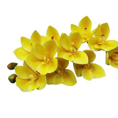 China 6 Stems Durable Hot Selling Artificial Silk Boat Orchid Butterfly Artificial Orchid Flowers for sale