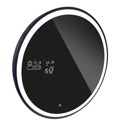 China Minimalist Byecold Wifi Sensor Time Mirror Smart Clock Mirror With Lights for sale