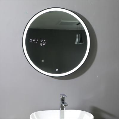 China Minimalist Wifi Date Package Mail Smart Bathroom Mirror With Led Light And Clock for sale