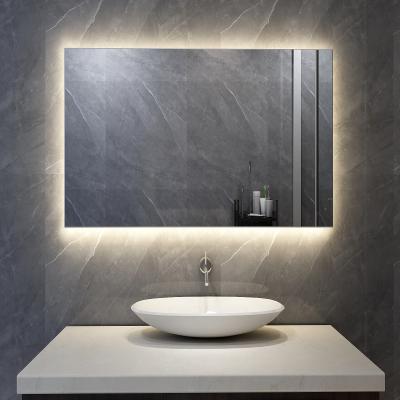 China Illuminated Custom Size Led Backlit Mirror With Fog Light And Sensor Touch Switch For Bathroom for sale