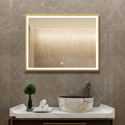 China Bright Fashion Defog Hanging Bathroom Led Mirror With Light And Touch Sensor Switch for sale