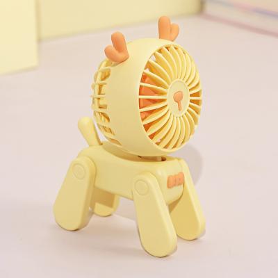 China NO Creative Cute Animal Cartoon Shape USB Rechargeable Mini Handheld Electric Fan Portable Desktop Fan for sale