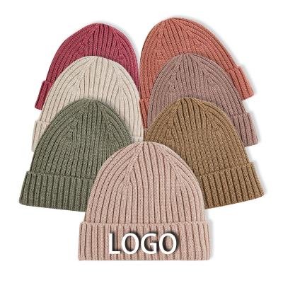 China Casual Toddler Cotton Beanie Hats Baby Knit Hat Double Infant Boys Girls Warm Hats For Babies for sale