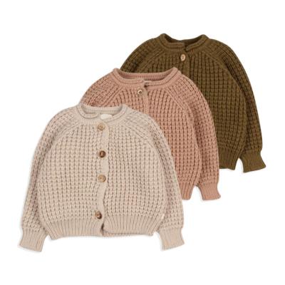 China Custom Boutique Luxury Anti-Shrink Kids Knit Coated Cotton Girls Winter Cardigan Baby Oversized Sweaters For Kids Cardigan Sweater for sale