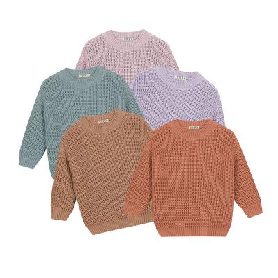 China 2023 new designs anti-shrink long sleeved custom solid pullover sweater for kids girls in winter sweater r for sale