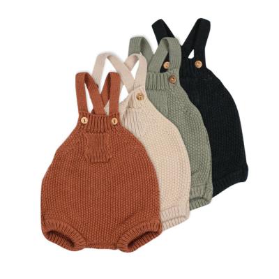 China Baby Anti-Shrink Bodysuits Clothes Sleeveless Knitted Sweaters Infant Boys Girls Tie Up Overalls Toddler Kids Outfits Unisex Sweaters for sale