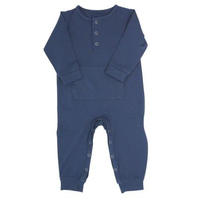 China Cozy Baby Clothes Solid Color Coveralls For Baby Long Sleeves O-Neck Bamboo Fabric Baby Overalls for sale