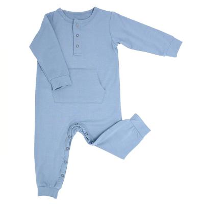 China Cozy Baby Clothes Custom Organic Baby Boy Pocket Romper Boys Fall And Winter Long Sleeve Jumpsuit for sale