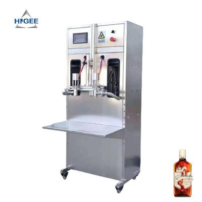 China Food Higee 500ml Glass Bottle Spirits Vodka Whiskey Filling Machine Semi-automatic Processing Line for sale