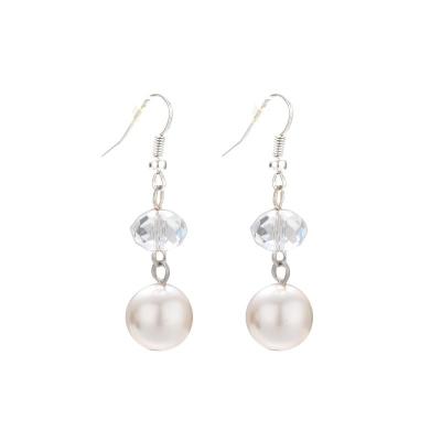 China Beautiful Artificial Costume Jewellery Pearl Earrings , Fish Hook Pearl Earrings for sale