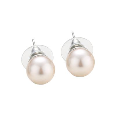 China 3mm Round White Costume Pearl Earrings For Womens Fashion Sterling Silver for sale