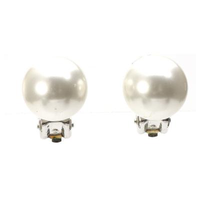 China Oversized White Costume Pearl Earrings For Wedding / Engagement / Party for sale