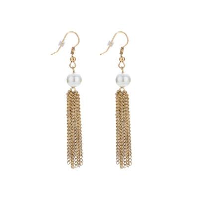 China Gold Latest Women'S Fashion Jewelry Accessories , Fish Hook Graduate Tassel Earrings for sale