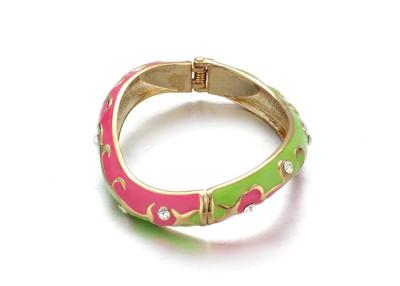 China Enamal Custome Jewelry Bracelets With Diamonds , Multi Colored Bangle Bracelets for sale